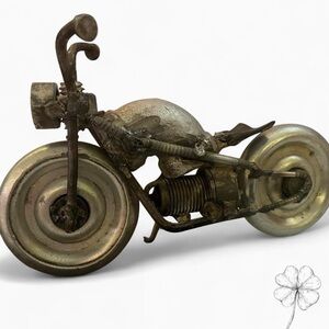 Industrial Metal Motorcycle Sculpture